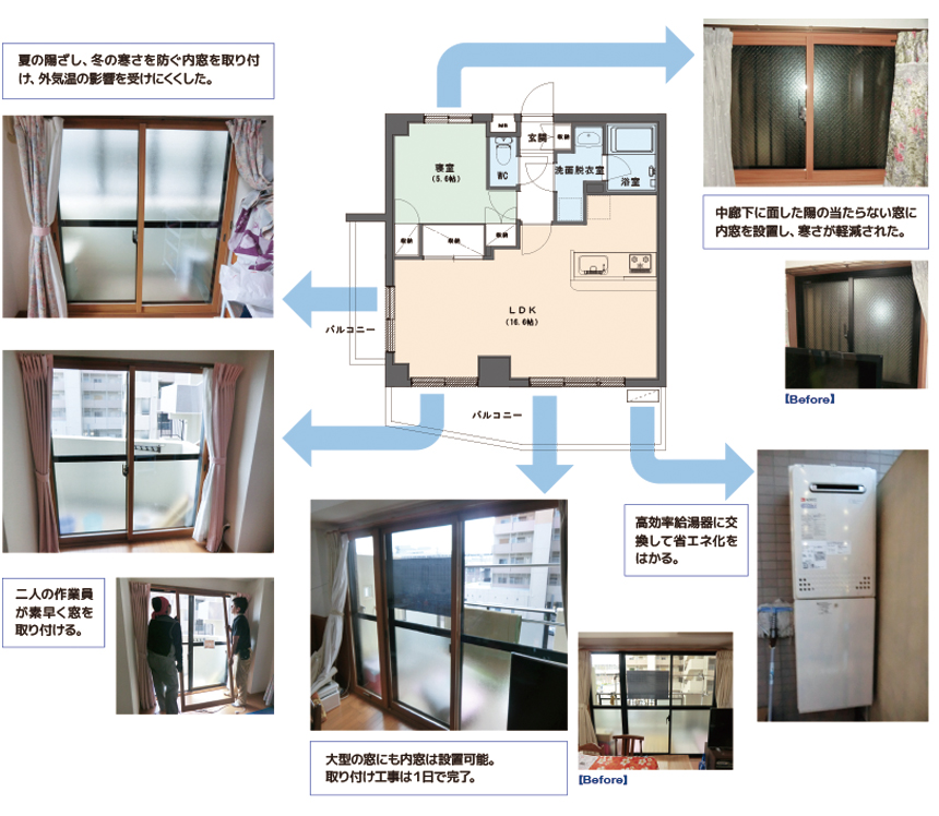 マンションの省エネ改修工事例